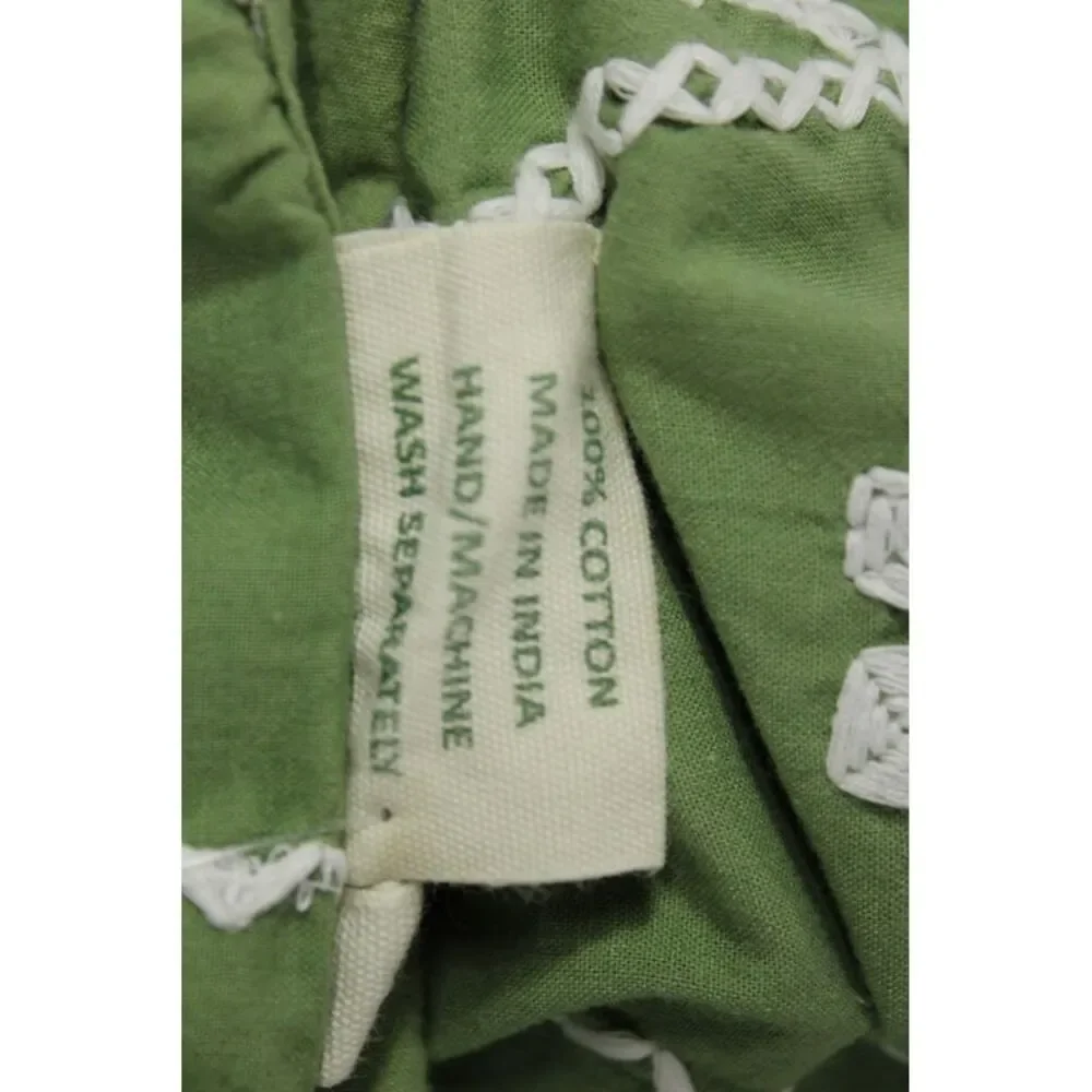 Julia Amory Womens Shirt Dress Green Cotton Long Sleeve Button Boho Size XL